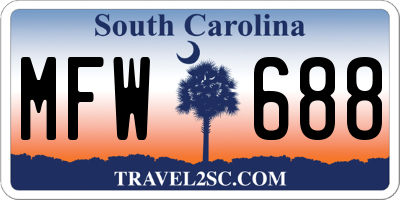 SC license plate MFW688