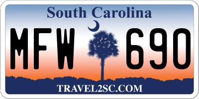 SC license plate MFW690