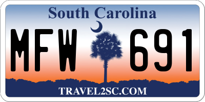 SC license plate MFW691