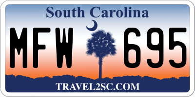 SC license plate MFW695