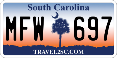 SC license plate MFW697