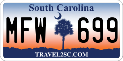 SC license plate MFW699
