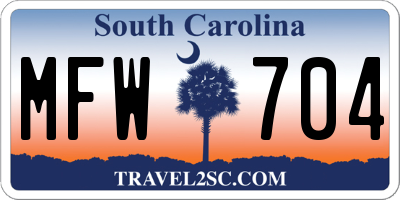 SC license plate MFW704
