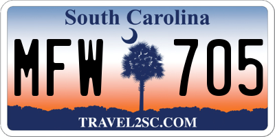 SC license plate MFW705