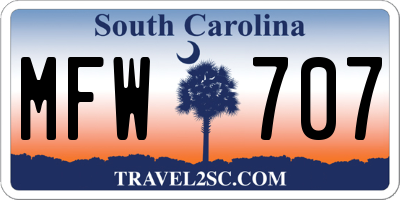 SC license plate MFW707