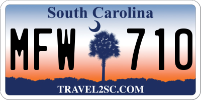 SC license plate MFW710