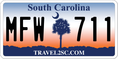 SC license plate MFW711