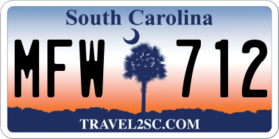SC license plate MFW712