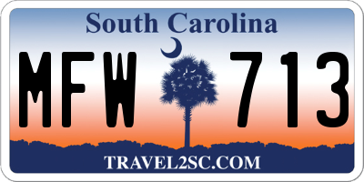 SC license plate MFW713