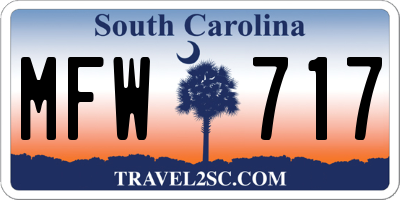 SC license plate MFW717