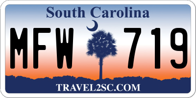 SC license plate MFW719