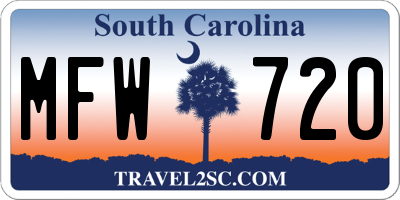 SC license plate MFW720