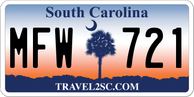 SC license plate MFW721