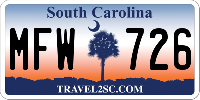 SC license plate MFW726