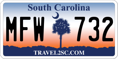 SC license plate MFW732