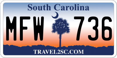 SC license plate MFW736