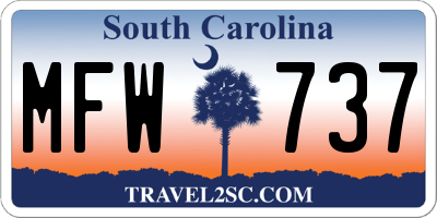 SC license plate MFW737
