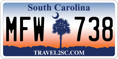 SC license plate MFW738