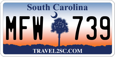 SC license plate MFW739