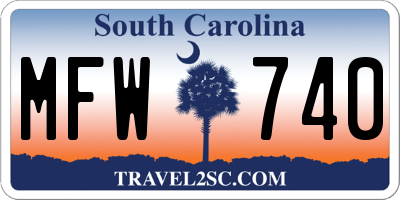 SC license plate MFW740