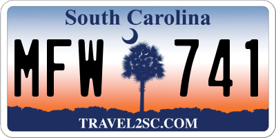 SC license plate MFW741