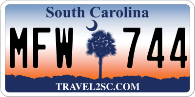 SC license plate MFW744