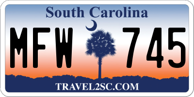 SC license plate MFW745