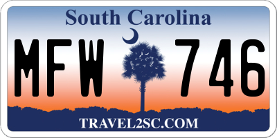 SC license plate MFW746