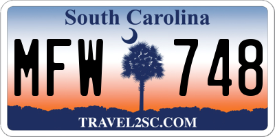 SC license plate MFW748