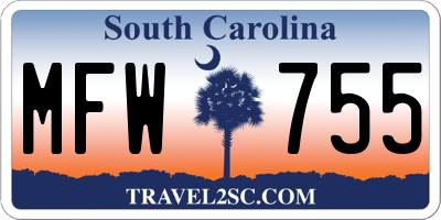 SC license plate MFW755