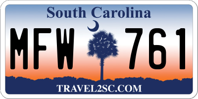 SC license plate MFW761