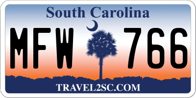 SC license plate MFW766