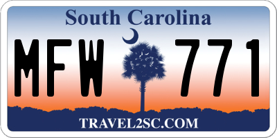 SC license plate MFW771