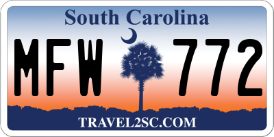 SC license plate MFW772