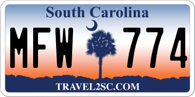 SC license plate MFW774
