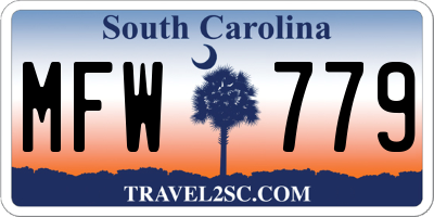 SC license plate MFW779