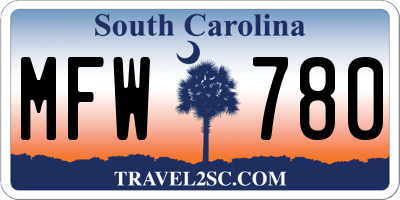 SC license plate MFW780