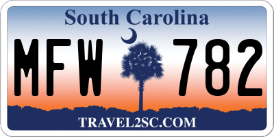 SC license plate MFW782