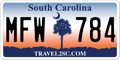 SC license plate MFW784