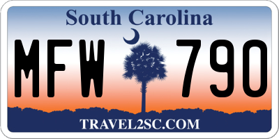 SC license plate MFW790