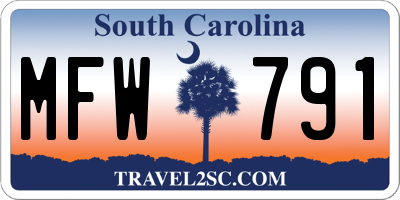 SC license plate MFW791