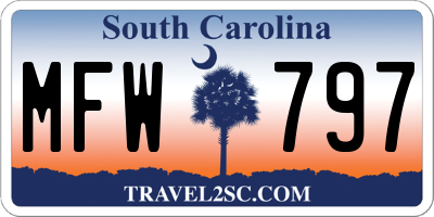 SC license plate MFW797