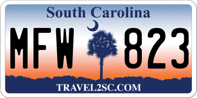 SC license plate MFW823