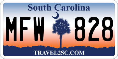SC license plate MFW828