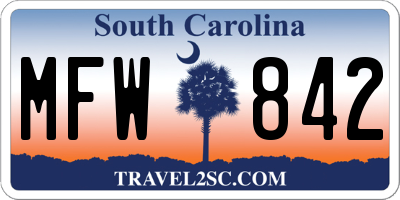SC license plate MFW842