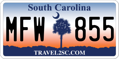 SC license plate MFW855