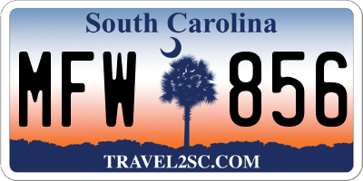 SC license plate MFW856