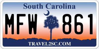 SC license plate MFW861
