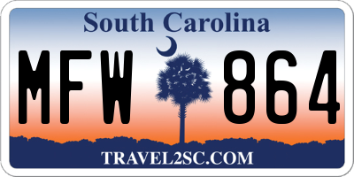 SC license plate MFW864