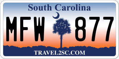 SC license plate MFW877